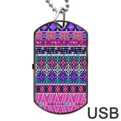 Tribal Seamless Aztec Pattern Dog Tag Usb Flash (two Sides) by BangZart