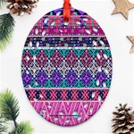 Tribal Seamless Aztec Pattern Oval Filigree Ornament (Two Sides) Front