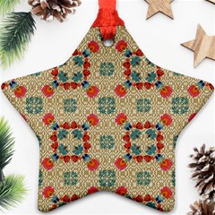 Traditional Scandinavian Pattern Star Ornament (two Sides) by BangZart