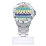 Tribal Print Plastic Nurses Watch Front