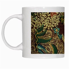 Traditional Batik Art Pattern White Mugs by BangZart