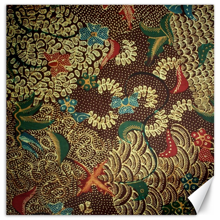 Traditional Batik Art Pattern Canvas 12  x 12  