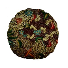 Traditional Batik Art Pattern Standard 15  Premium Round Cushions by BangZart