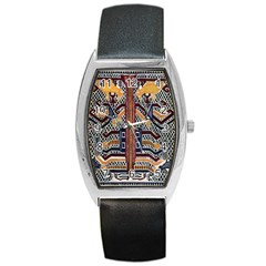 Traditional Batik Indonesia Pattern Barrel Style Metal Watch by BangZart