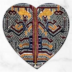 Traditional Batik Indonesia Pattern Jigsaw Puzzle (heart) by BangZart