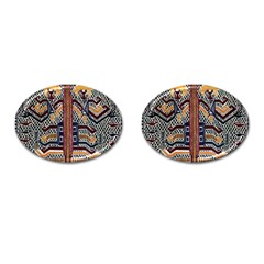 Traditional Batik Indonesia Pattern Cufflinks (oval) by BangZart