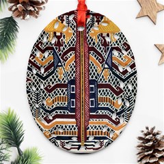 Traditional Batik Indonesia Pattern Oval Filigree Ornament (two Sides) by BangZart