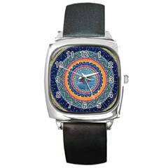 Traditional Pakistani Art Square Metal Watch by BangZart