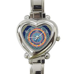 Traditional Pakistani Art Heart Italian Charm Watch by BangZart