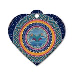 Traditional Pakistani Art Dog Tag Heart (Two Sides) Front