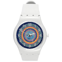 Traditional Pakistani Art Round Plastic Sport Watch (m) by BangZart