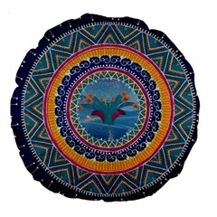 Traditional Pakistani Art Large 18  Premium Round Cushions by BangZart