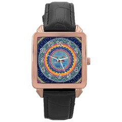 Traditional Pakistani Art Rose Gold Leather Watch  by BangZart