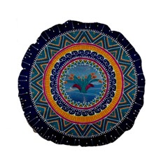 Traditional Pakistani Art Standard 15  Premium Flano Round Cushions by BangZart