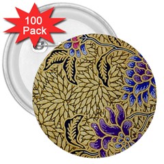 Traditional Art Batik Pattern 3  Buttons (100 Pack)  by BangZart