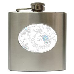 Traditional Art Batik Flower Pattern Hip Flask (6 Oz) by BangZart