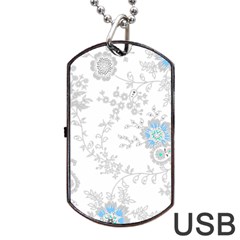 Traditional Art Batik Flower Pattern Dog Tag Usb Flash (one Side) by BangZart