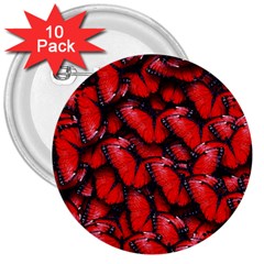 The Red Butterflies Sticking Together In The Nature 3  Buttons (10 Pack)  by BangZart