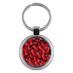 The Red Butterflies Sticking Together In The Nature Key Chains (round)  by BangZart