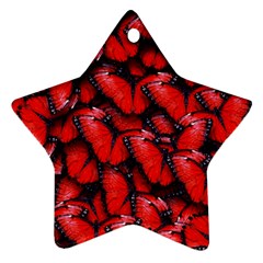 The Red Butterflies Sticking Together In The Nature Star Ornament (two Sides) by BangZart