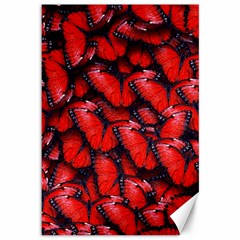 The Red Butterflies Sticking Together In The Nature Canvas 12  X 18   by BangZart