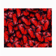 The Red Butterflies Sticking Together In The Nature Small Glasses Cloth (2-side) by BangZart