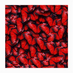 The Red Butterflies Sticking Together In The Nature Medium Glasses Cloth (2-side) by BangZart