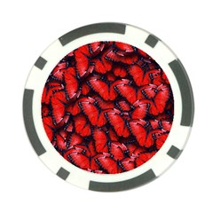 The Red Butterflies Sticking Together In The Nature Poker Chip Card Guard by BangZart