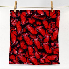 The Red Butterflies Sticking Together In The Nature Face Towel by BangZart