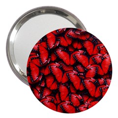 The Red Butterflies Sticking Together In The Nature 3  Handbag Mirrors by BangZart