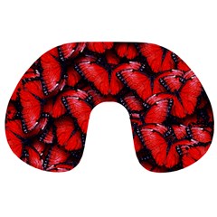 The Red Butterflies Sticking Together In The Nature Travel Neck Pillows by BangZart