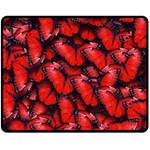 The Red Butterflies Sticking Together In The Nature Double Sided Fleece Blanket (Medium)  58.8 x47.4  Blanket Back