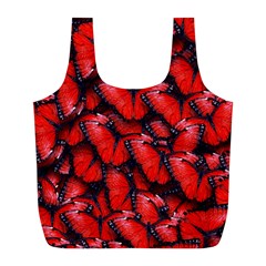 The Red Butterflies Sticking Together In The Nature Full Print Recycle Bags (l)  by BangZart