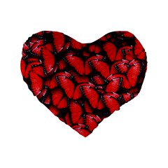 The Red Butterflies Sticking Together In The Nature Standard 16  Premium Flano Heart Shape Cushions by BangZart