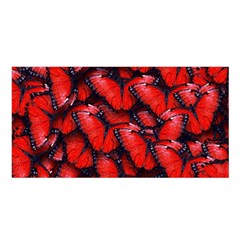 The Red Butterflies Sticking Together In The Nature Satin Shawl by BangZart