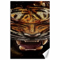 Tiger Face Canvas 12  X 18   by BangZart