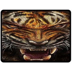 Tiger Face Fleece Blanket (large)  by BangZart