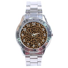 Tiger Skin Art Pattern Stainless Steel Analogue Watch by BangZart