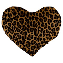 Tiger Skin Art Pattern Large 19  Premium Heart Shape Cushions by BangZart