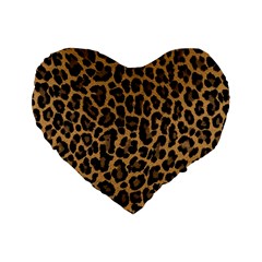 Tiger Skin Art Pattern Standard 16  Premium Flano Heart Shape Cushions by BangZart