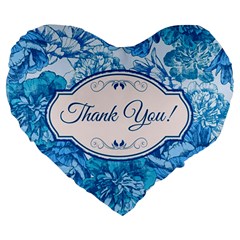 Thank You Large 19  Premium Heart Shape Cushions by BangZart