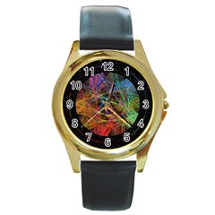 The Art Links Pi Round Gold Metal Watch by BangZart