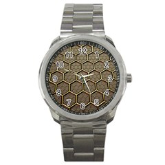 Texture Hexagon Pattern Sport Metal Watch by BangZart