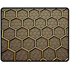 Texture Hexagon Pattern Fleece Blanket (medium)  by BangZart