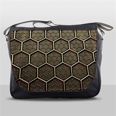 Texture Hexagon Pattern Messenger Bags by BangZart