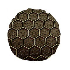 Texture Hexagon Pattern Standard 15  Premium Round Cushions by BangZart