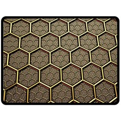 Texture Hexagon Pattern Double Sided Fleece Blanket (large)  by BangZart