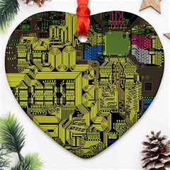 Technology Circuit Board Ornament (heart)