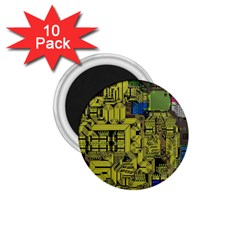 Technology Circuit Board 1 75  Magnets (10 Pack)  by BangZart