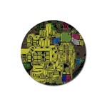 Technology Circuit Board Magnet 3  (Round) Front